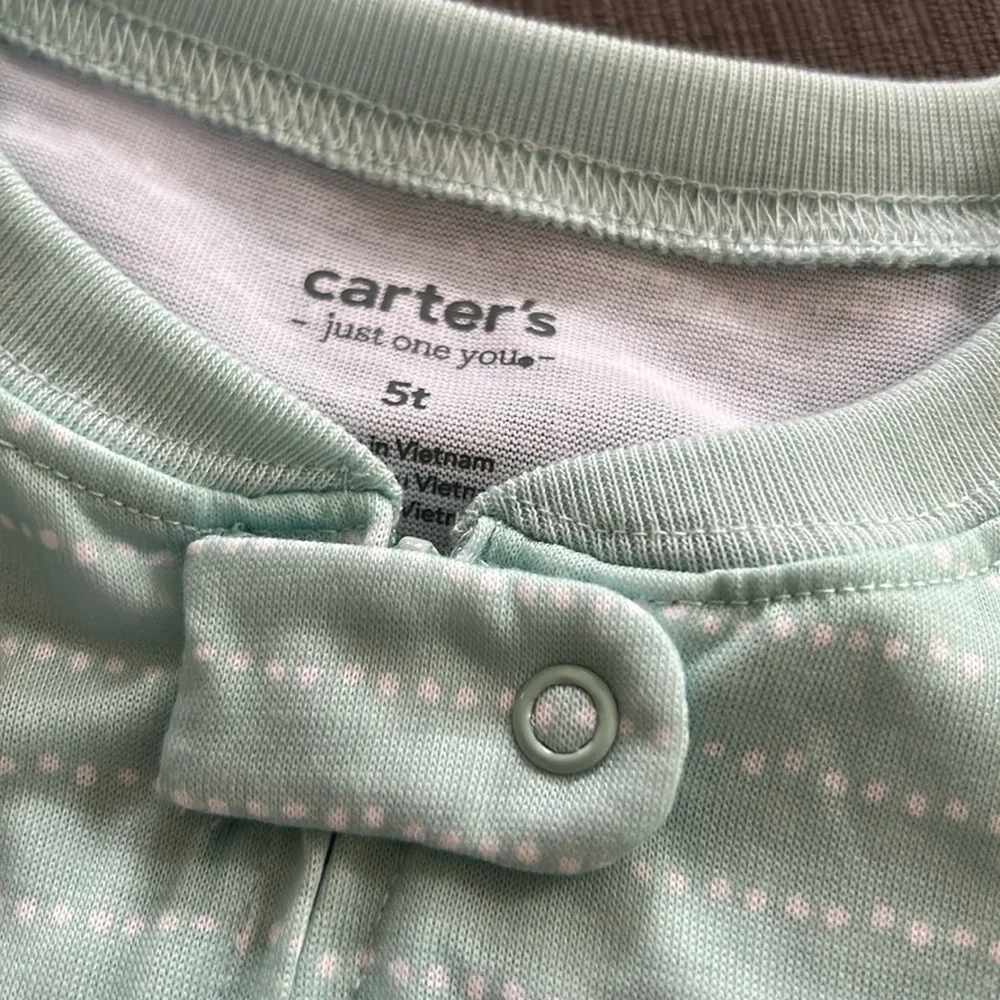 Carters Poof Fish Cotton Footie Pajama 2piece bundle 5T NWT